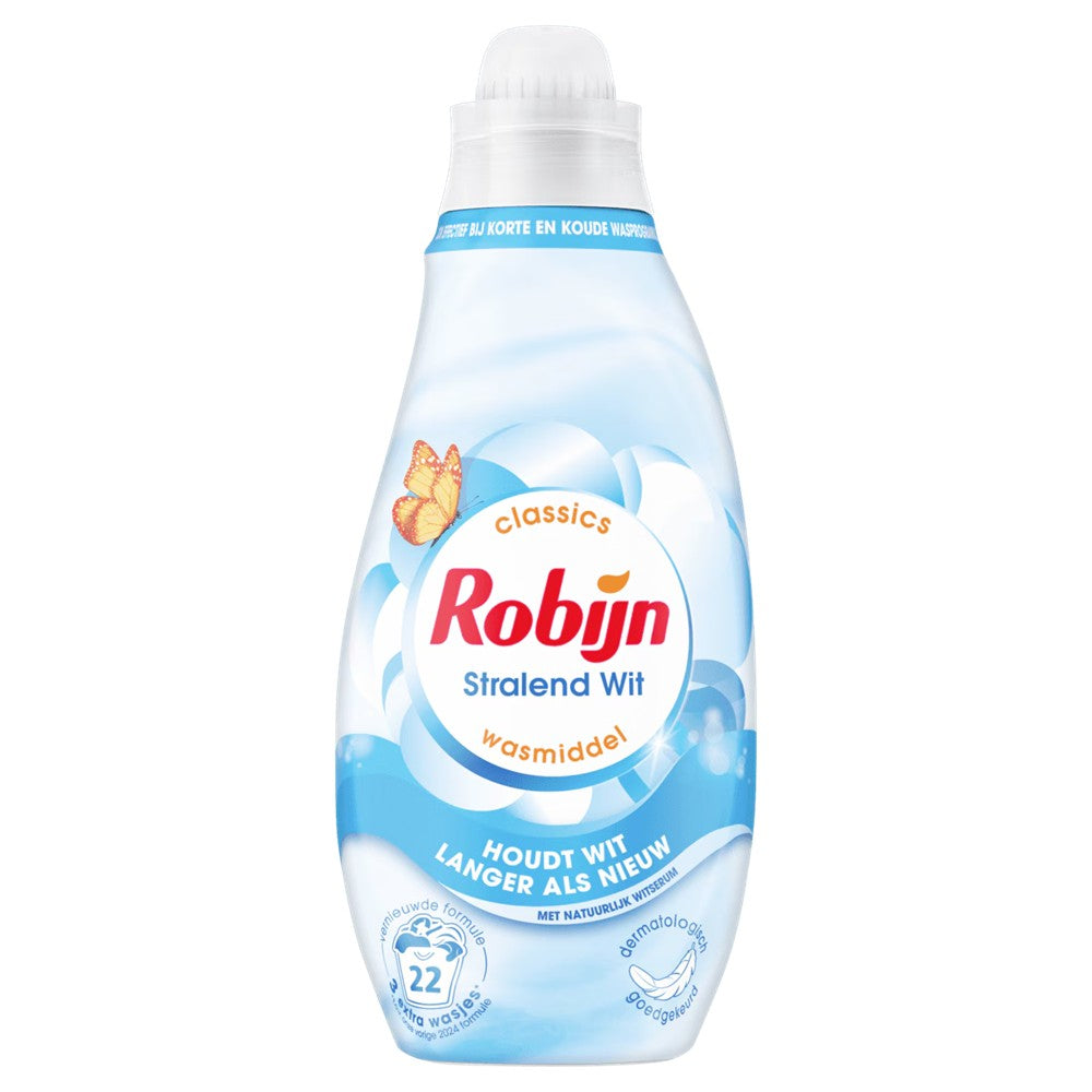 Robijn - Wasmiddel - Vloeibaar - Klein & Krachtig - Stralend Wit - 22Wb/665ml