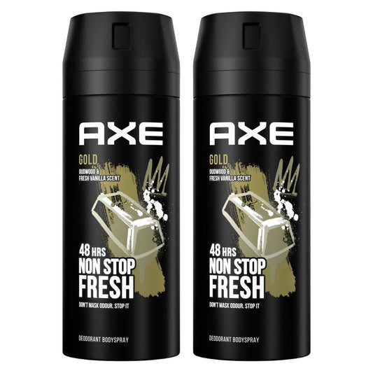 Axe - Deodorant - Spray - Gold - Oud Wood & Fresh Vanilla - 2x150ml