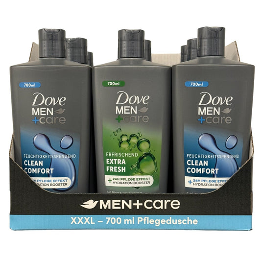 Dove Men+Care - Display - Shampoo+Douchegel - 2 Assortimenten - Clean Comfort + Extra Fresh - 12x700ml