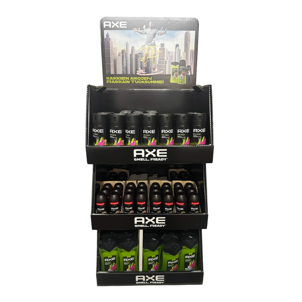 Axe - Display - Deodorant - Douchegel - Roller - 3 Assortimenten - Epic Fresh - 88 Stuks