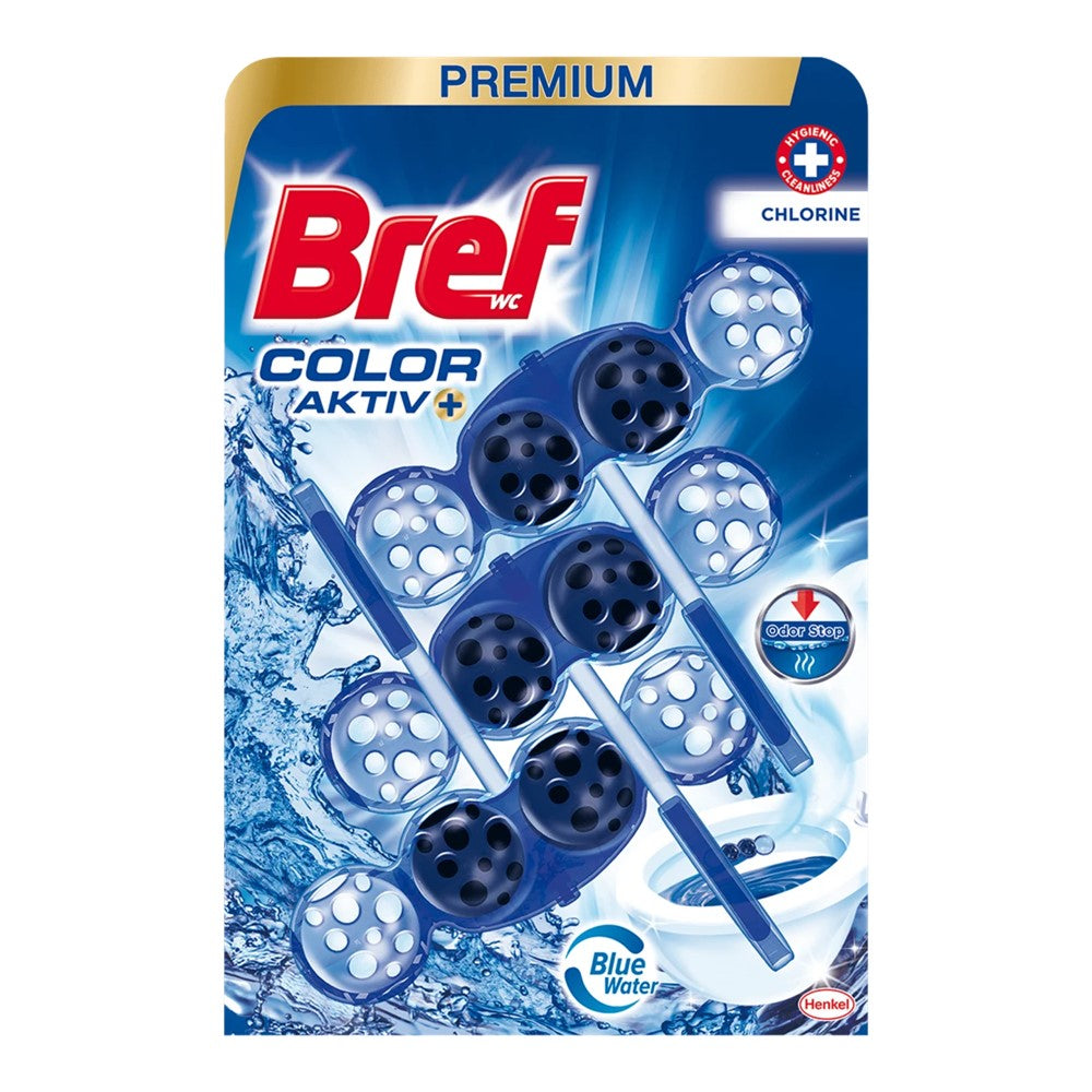 Bref - Toiletblok - Clorine - Color Aktiv - Premium - 3x50g