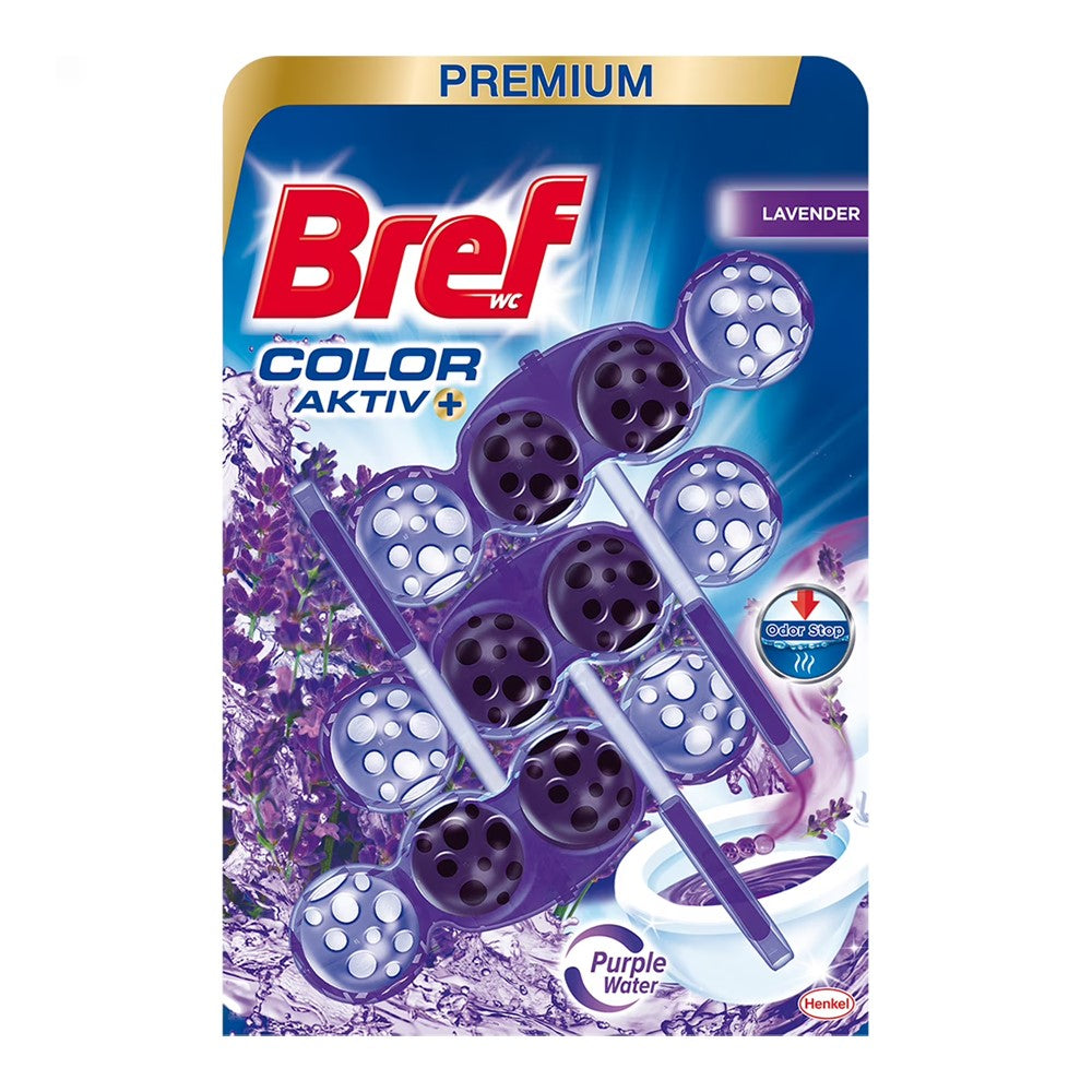 Bref - Toiletblok - Lavender - Color Aktiv - Premium - 3x50g