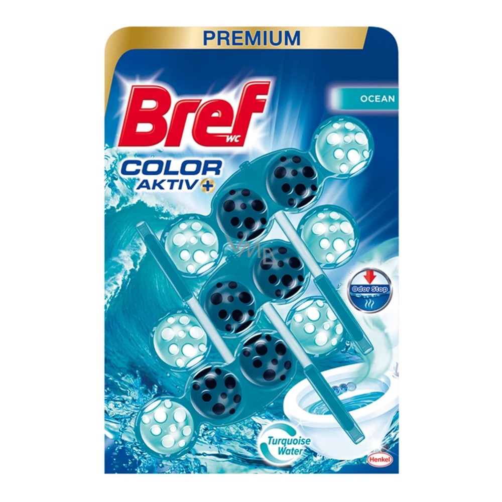 Bref - Toiletblok - Ocean - Color Aktiv - Premium - 3x50g