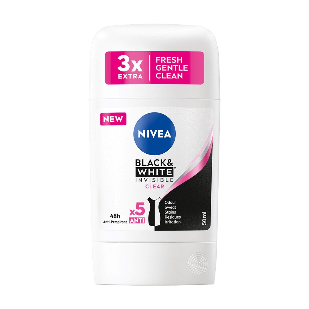 Nivea - Deodorant - Stick - Black&White - Clear - 50ml