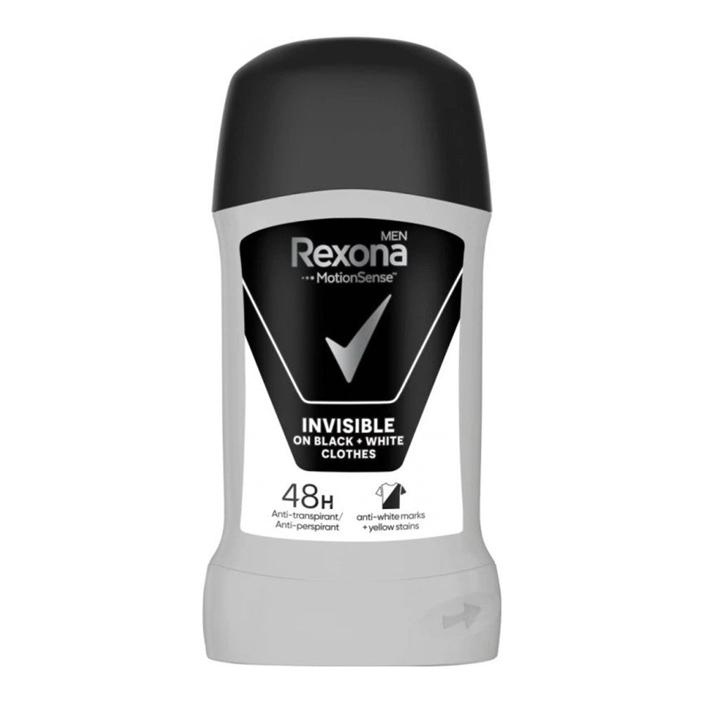 Rexona Men - Deodorant - Stick - Invisible On Black & White Clothes - Anti-Perspirant - 50ml