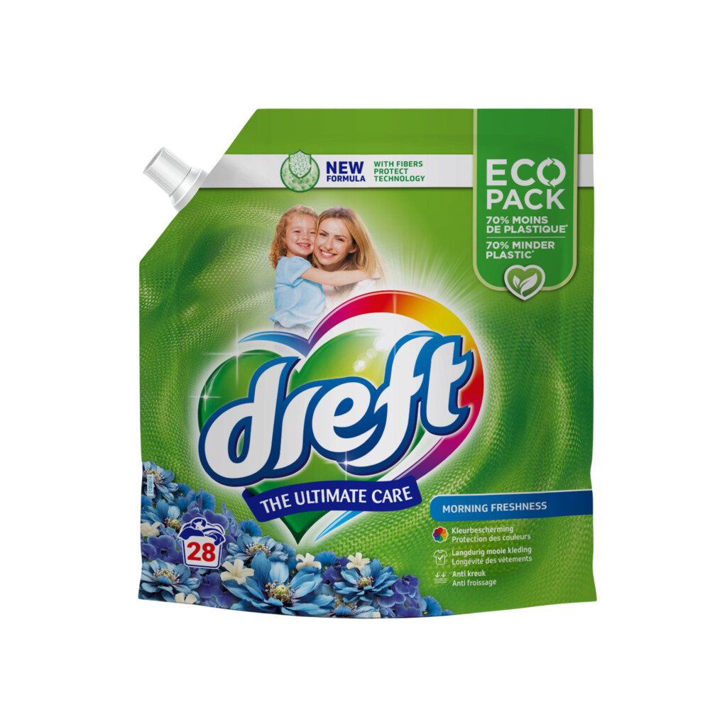 Dreft - Wasmiddel - Vloeibaar - Navulling - Morning Freshness - 28Wb/1260ml