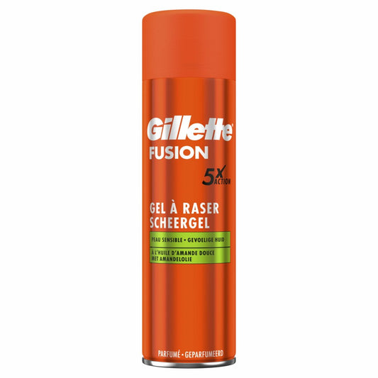 Gillette Fusion - Scheergel - Gevoelige Huid - 5x Action - Met Amandelolie - 200ml