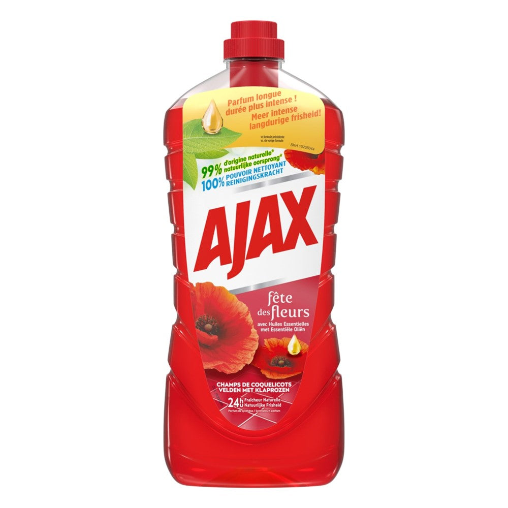 Ajax - Allesreiniger - Velden Met Klaprozen - 1,25L