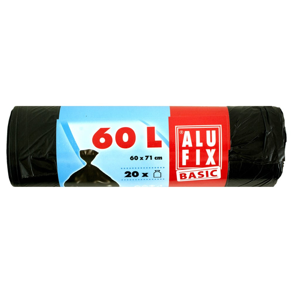 Alufix Basic - Vuilniszakken - 60L - 60x71cm - Black - 20 Stuks