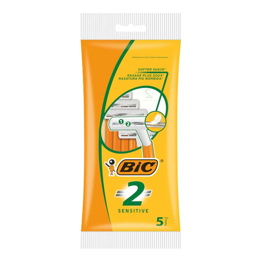 Bic - Scheermesjes - 2 Messen - Sensitive - Yellow - 5 Stuks