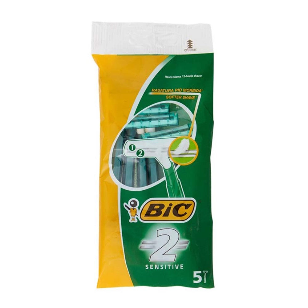 Bic - Scheermesjes - 2 Messen - Sensitive - Green - 5 Stuks