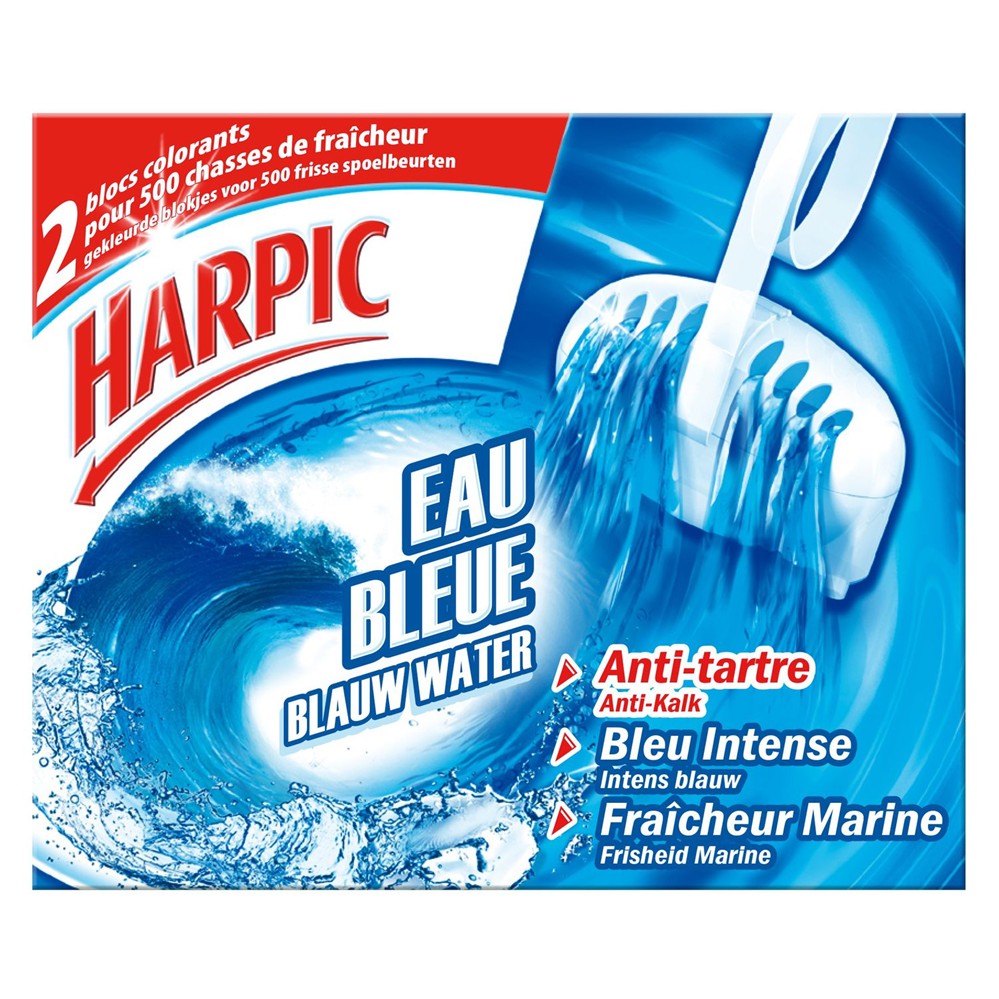 Harpic - Toiletblok - Blauw Water - Frisheid Marine - 2 x 38g