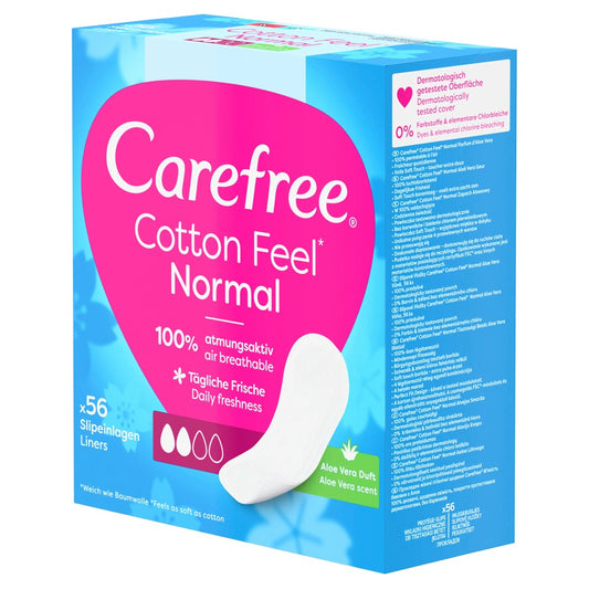 Carefree - Inlegkruisjes - 2 Normal - Cotton Feel - Aloe Vera Scent - 56 Stuks