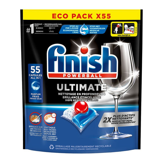 Finish Powerball - Vaatwas - Capsule - Ultimate - All-in 1 - Frisse Geur - 55Wb