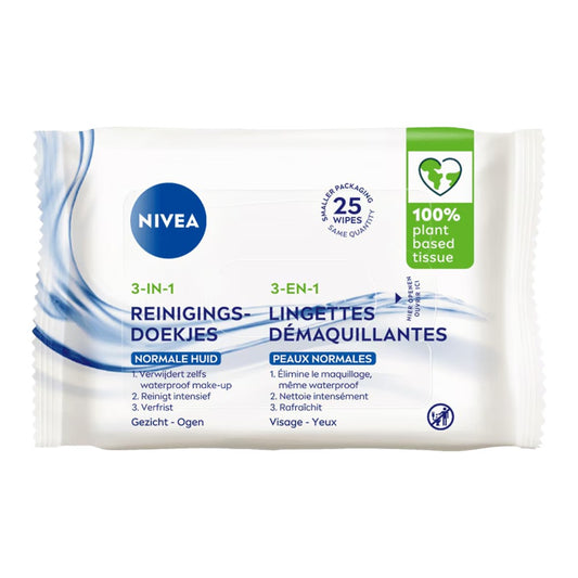Nivea - Reinigingsdoekjes - 3in1 - Verfrissend - 25 Stuks