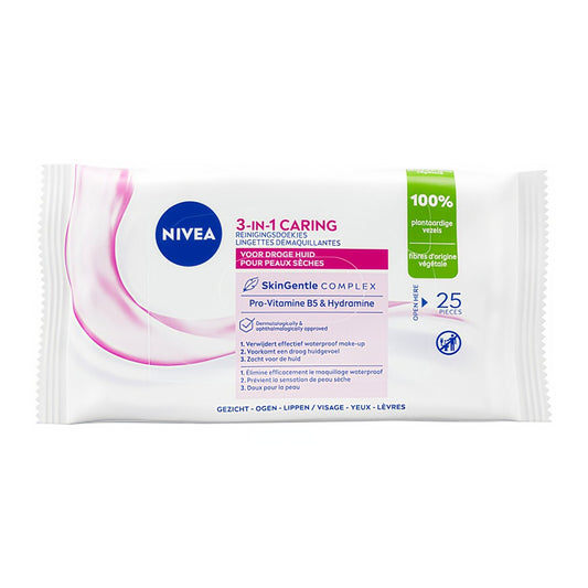 Nivea - Gezichtsreiniging - Doekjes - 3 in 1 - For Dry Skin - 25 Stuks