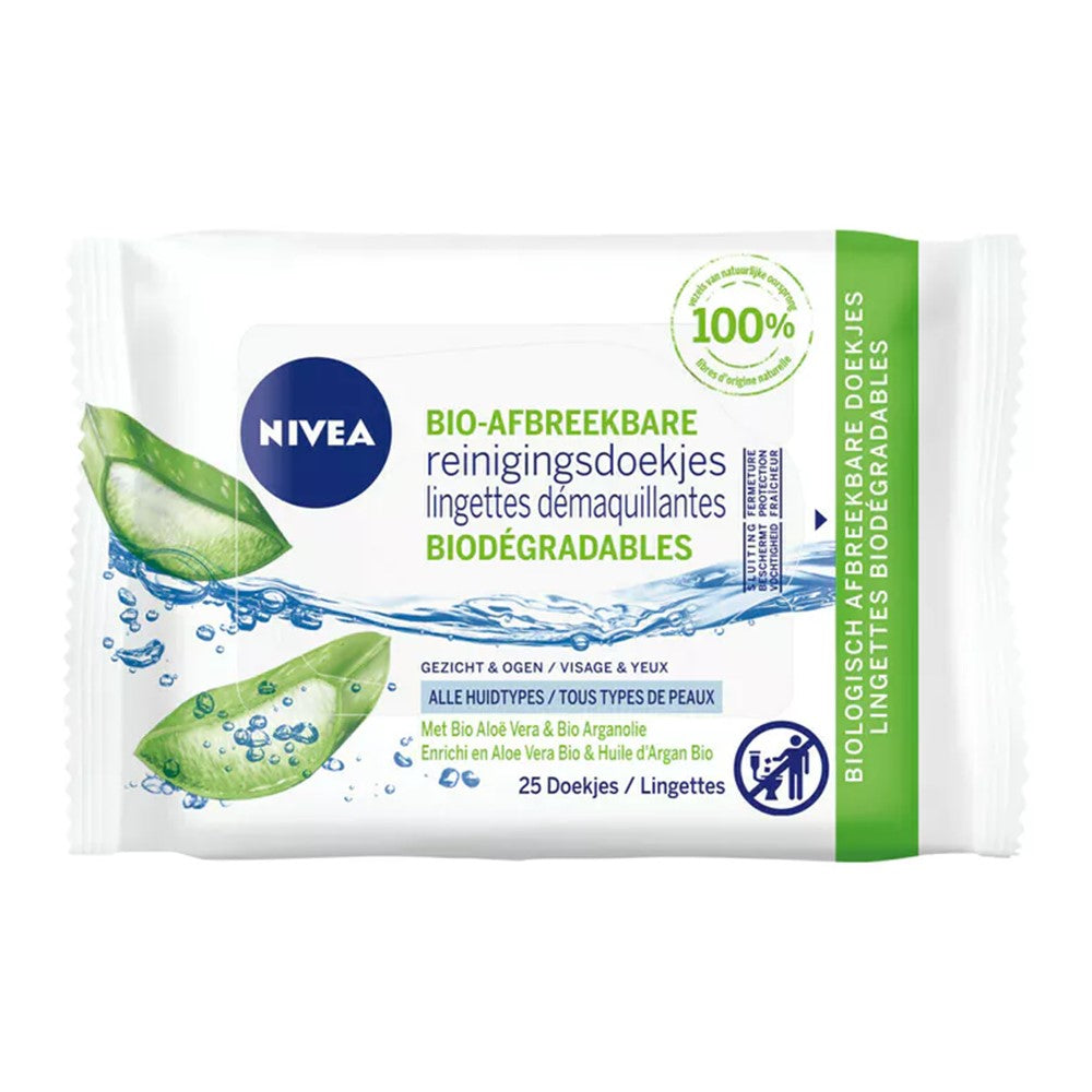 Nivea - Reinigingsdoekjes - Bio Aloe Vera - 25 Stuks