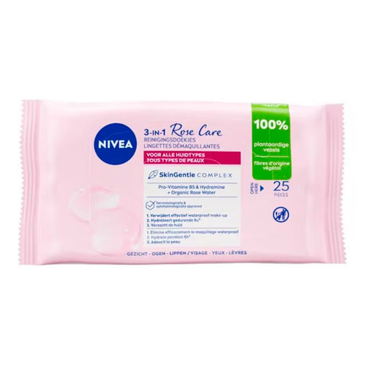 Nivea - Reinigingsdoekjes - Rose Care - Voor Alle Huidtypes - 25 Stuks