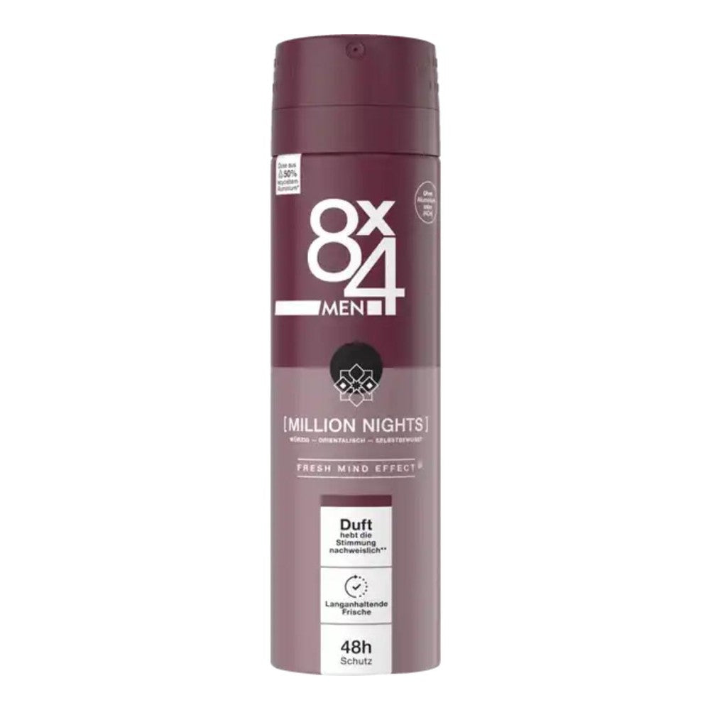 8x4 - Deodorant - Spray - Million Nights - 150ml