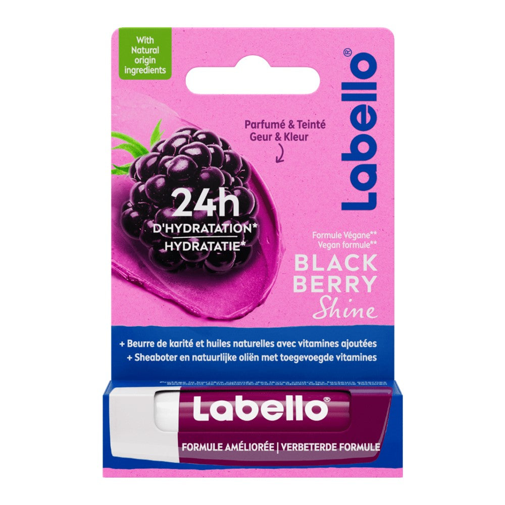 Labello - Lippenbalsem - Blackberry Shine - Natural Oils & Shea Butter - 4.8g