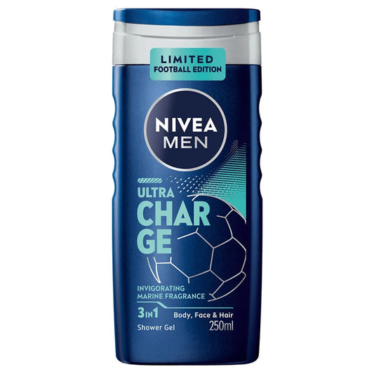 Nivea Men - Douchegel - 3in 1 Ultra Charge - Invigorating Marine Fragrance - 250ml