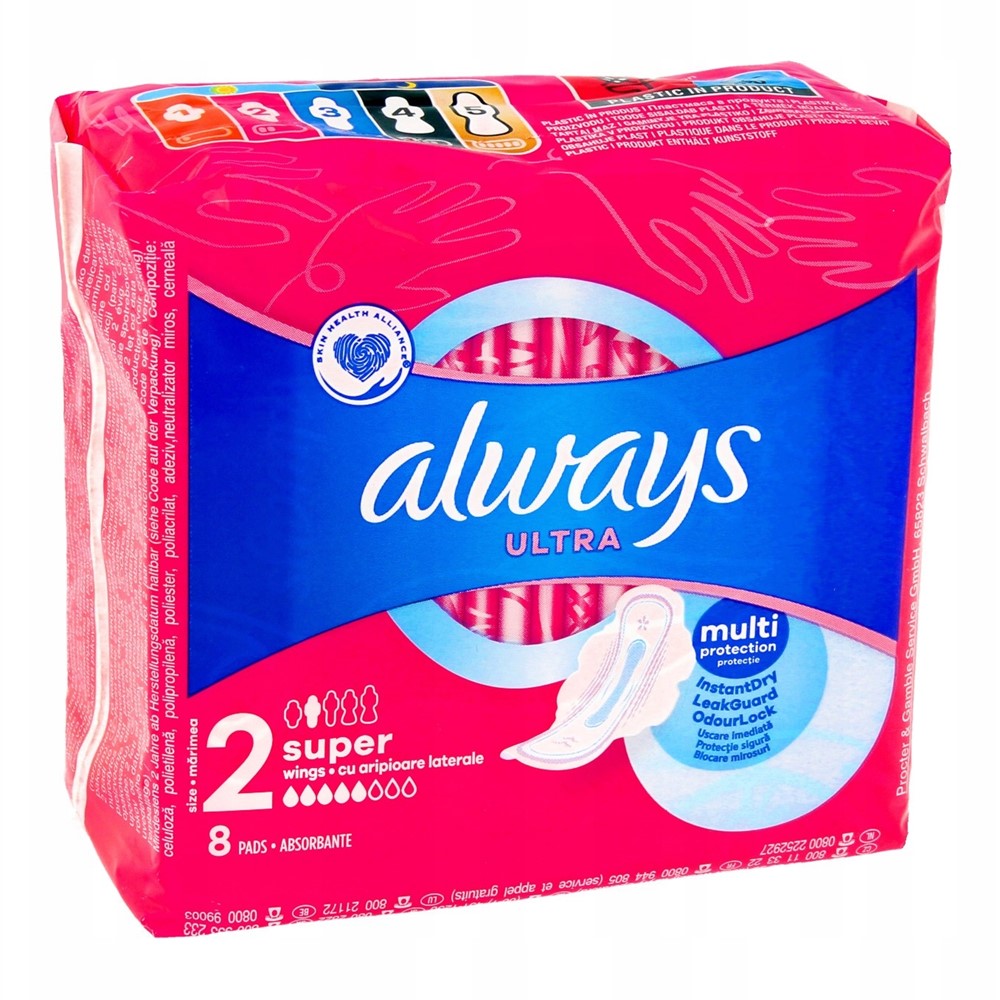 Always - Maandverband - 2 Super With Wings - Ultra - Multi Protection - 8 Stuks