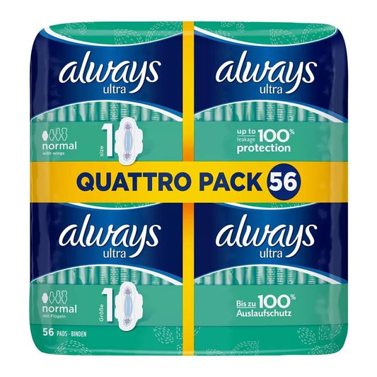 Always Ultra Day - Maandverband - 1 Normal Wings - Quattro Pack - 56 Stuks