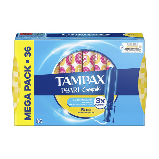 Tampax - Tampons - 2 Regular - Pearl Compak - 3x Comfort - 36 Stuks