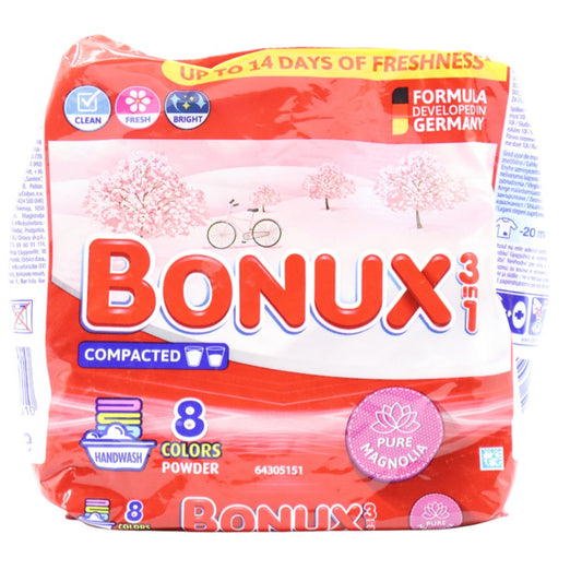 Bonux - Wasmiddel - Poeder - 3in1 - Pure Magnolia - 8Wb/400g