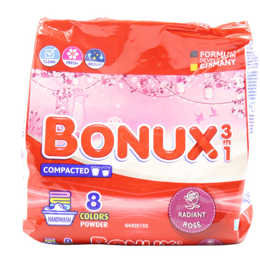 Bonux - Wasmiddel - Poeder - 3in1 - Rose - 8Wb/400g