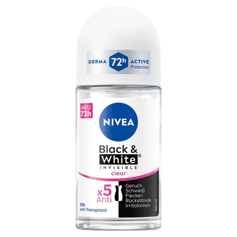 Nivea - Deodorant - Roller - Black & White Invisible - Clear - 72h - 50ml