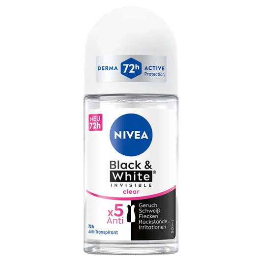 Nivea - Deodorant - Roller - Black & White Invisible - Clear - 72h - 50ml