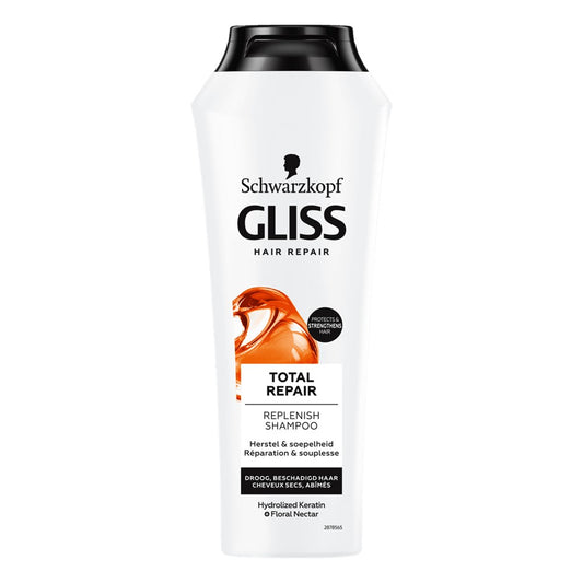 Gliss Kur Hair Repair - Shampoo - Total Repair - Hydrolized Keratin & Floral Nectar - 250ml