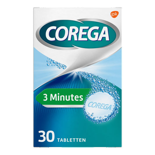 Corega - Kunstgebitverzorging - Bruistablet - 3 Minute - 30 Tabs