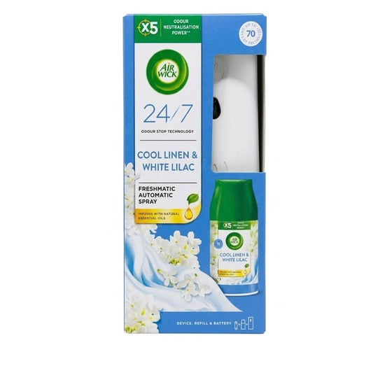 Air Wick - Luchtverfrisser - Starterset - Cool Linen & White Lilac - 250ml