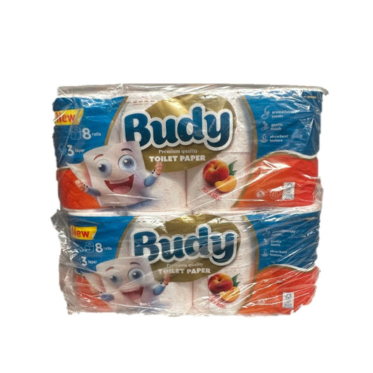 Budy - Toiletpapier - Peach Scent - 3 Laags - 8 Rollen