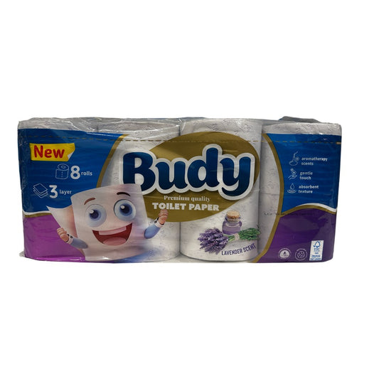 Budy - Toiletpapier - Lavender - 3 Laags - 8 Rollen