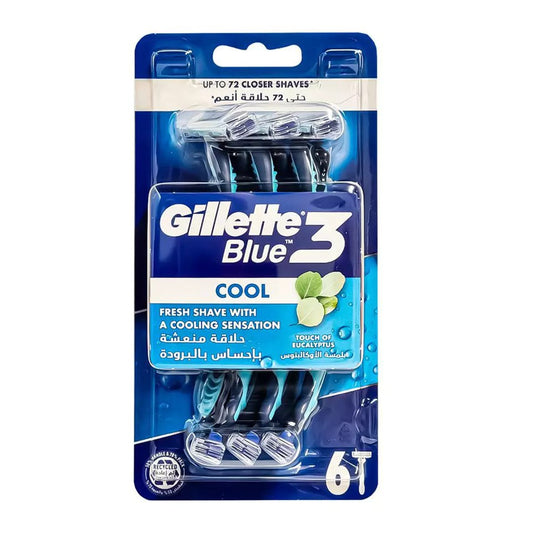 Gillette Blue3 - Scheermesjes - 3 Messen - Cool - 6 Stuks