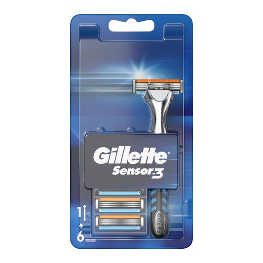 Gillette Sensor3 - Scheermesjes - 3 Messen - 1 App. + 6 Ref. - 7 Stuks