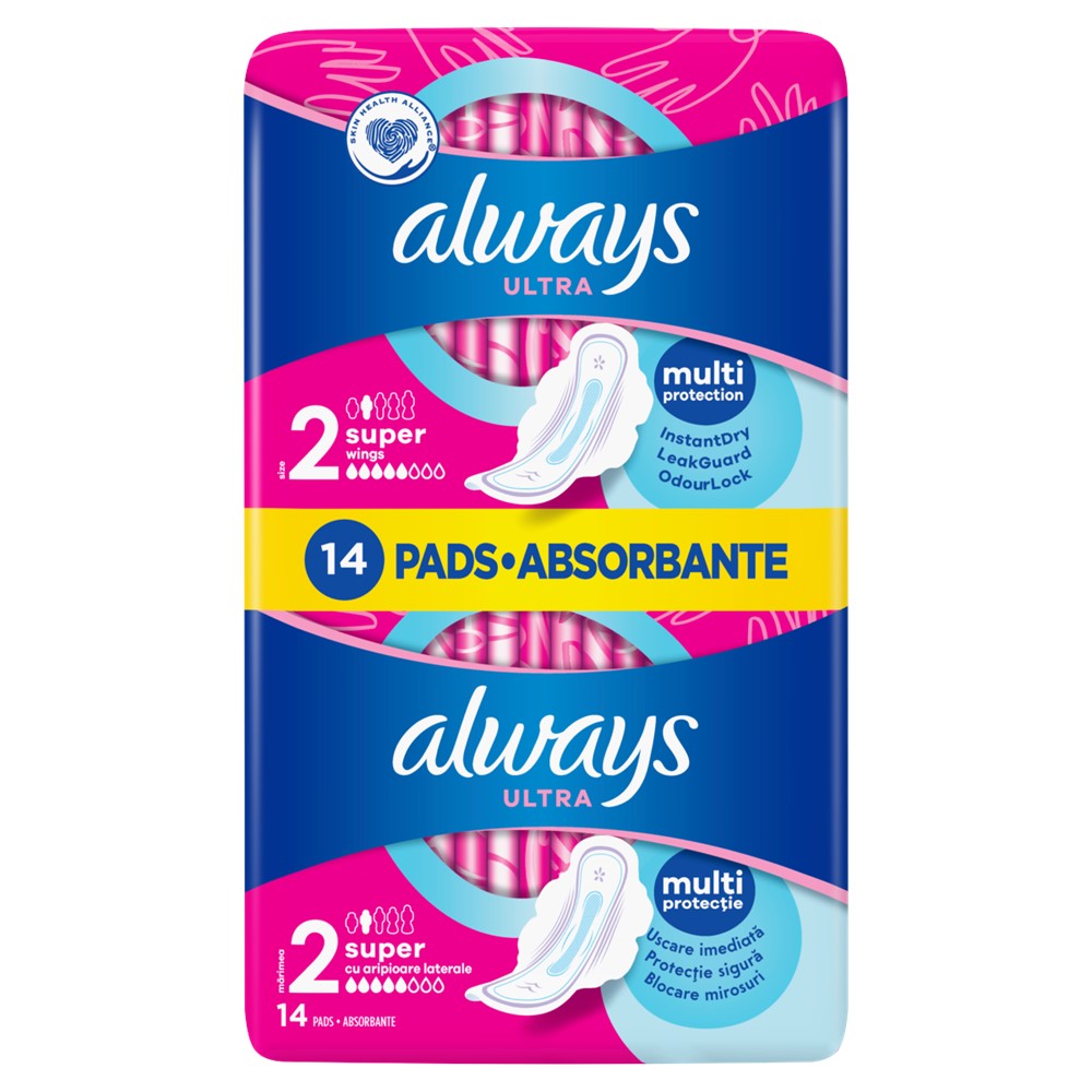 Always - Maandverband - 2 Super With Wings - Ultra - Multi Protection - 14 Stuks