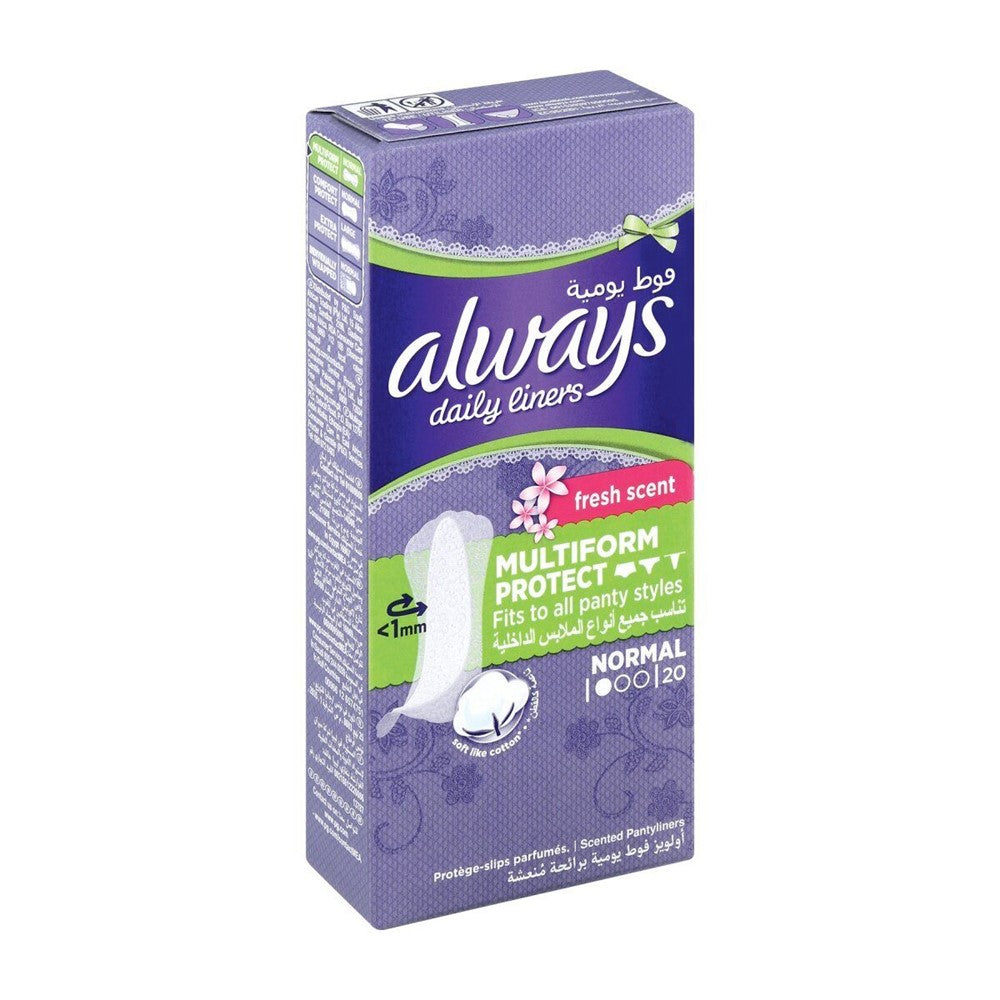 Always - Inlegkruisjes - 1 Normal - Multiform Protect - Fresh Scent - 20 Stuks