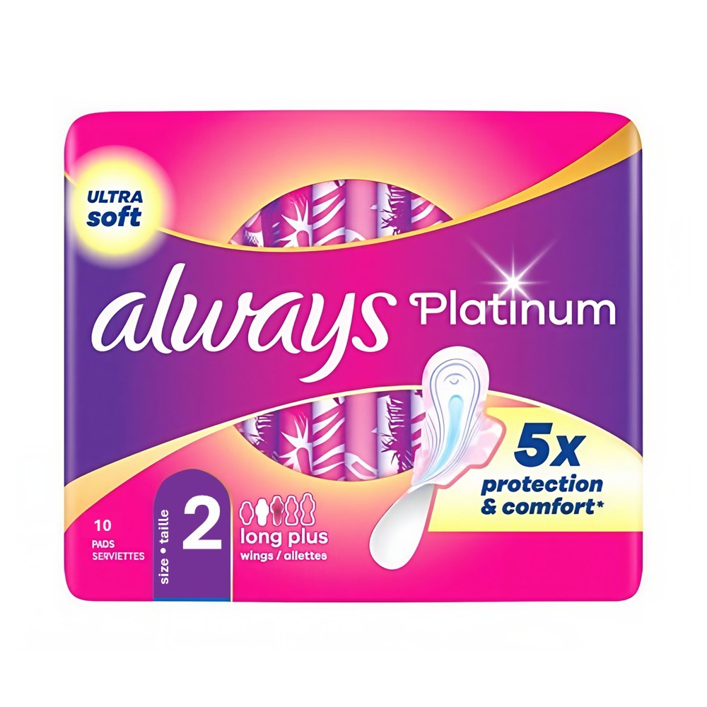 Always Platinum - Maandverband - 2 Long - Ultra Soft - 5x Protection & Comfort - 10 Stuks