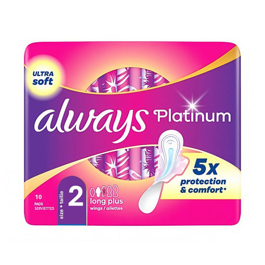 Always Platinum - Maandverband - 2 Long - Ultra Soft - 5x Protection & Comfort - 10 Stuks
