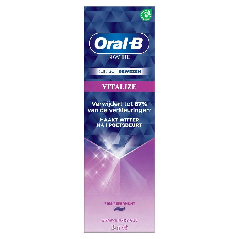 Oral B - Tandpasta - 3D White - Vitalize - Fris Pepermunt - 75ml