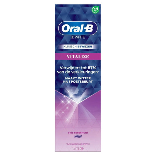 Oral B - Tandpasta - 3D White - Vitalize - Fris Pepermunt - 75ml