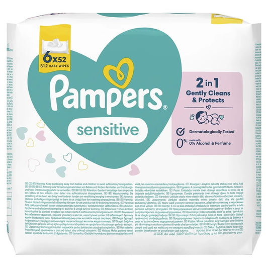 Pampers - Babydoekjes - Sensitive - 6x52 Stuks