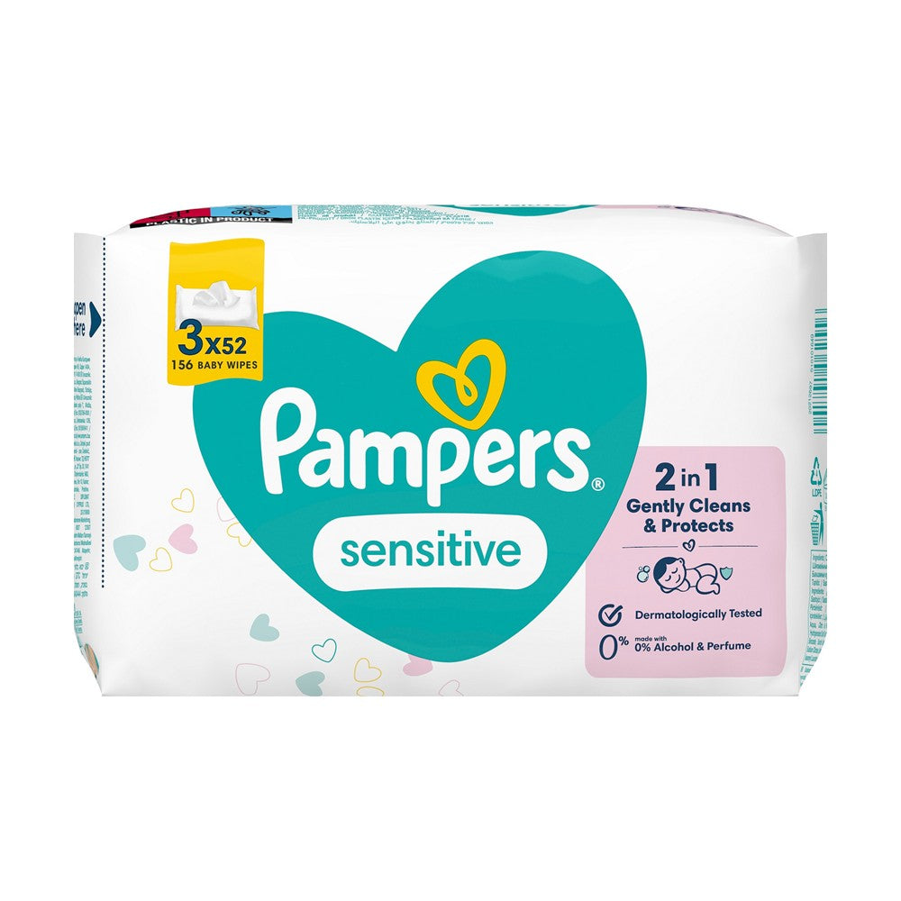 Pampers - Babydoekjes - Sensitive - 3x52 Stuks