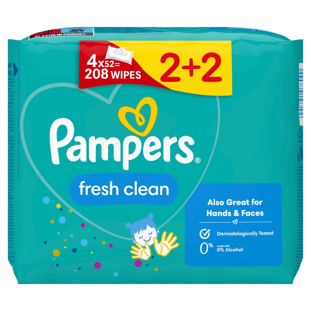 Pampers - Babydoekjes - Fresh & Clean - 2+2 - 4x52 Stuks