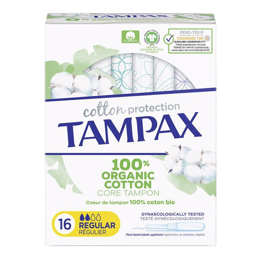 Tampax Compak - Tampons - 2 Regular - Organic Cotton - 16 Stuks