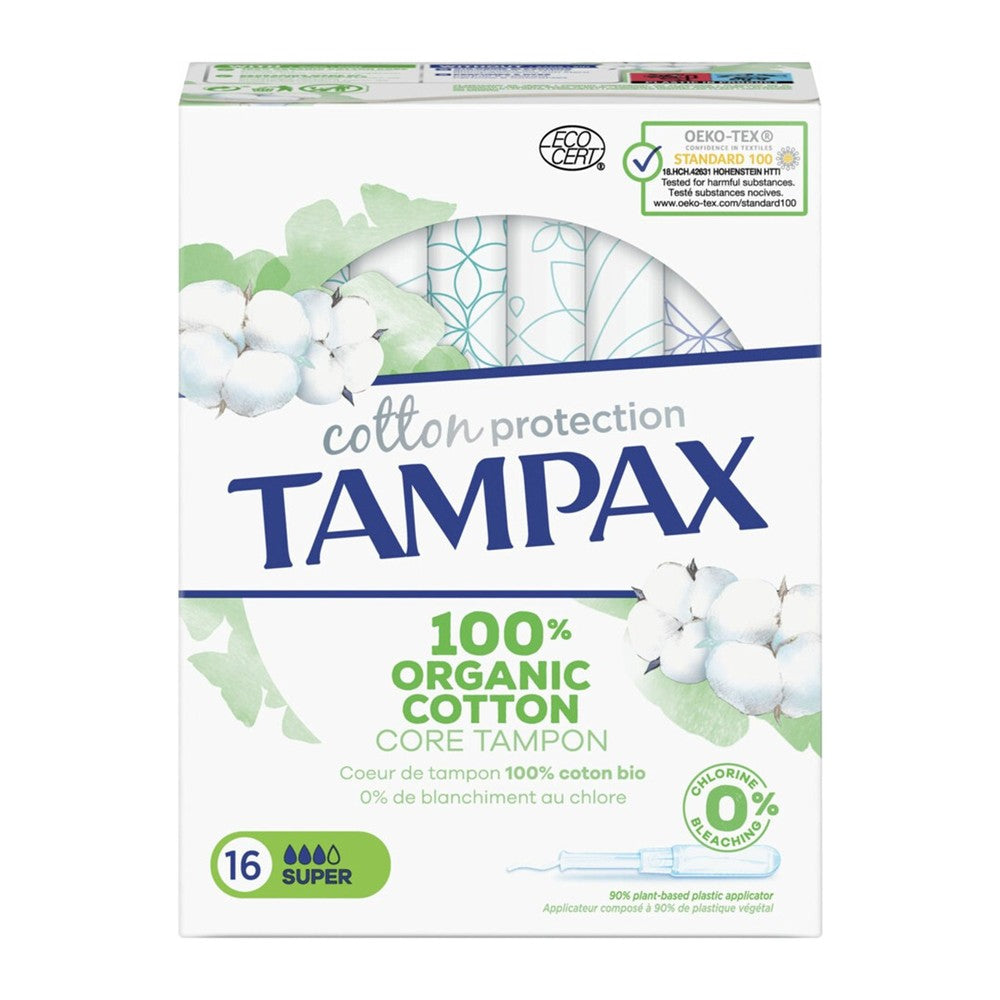 Tampax Compak - Tampons - 3 Super - Organic Cotton - 16 Stuks